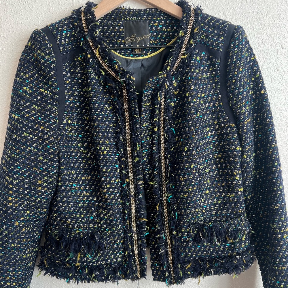 McGinn Tweed Blue Green Jacket Size 6